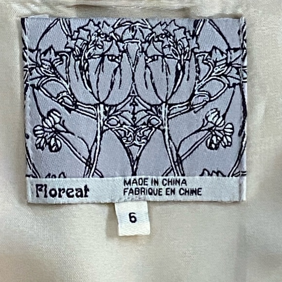 FLOREAT ANTHROPOLOGIE Coral Way Creamy Red Embroidered Floral Midi A Line Dress - Picture 10 of 11